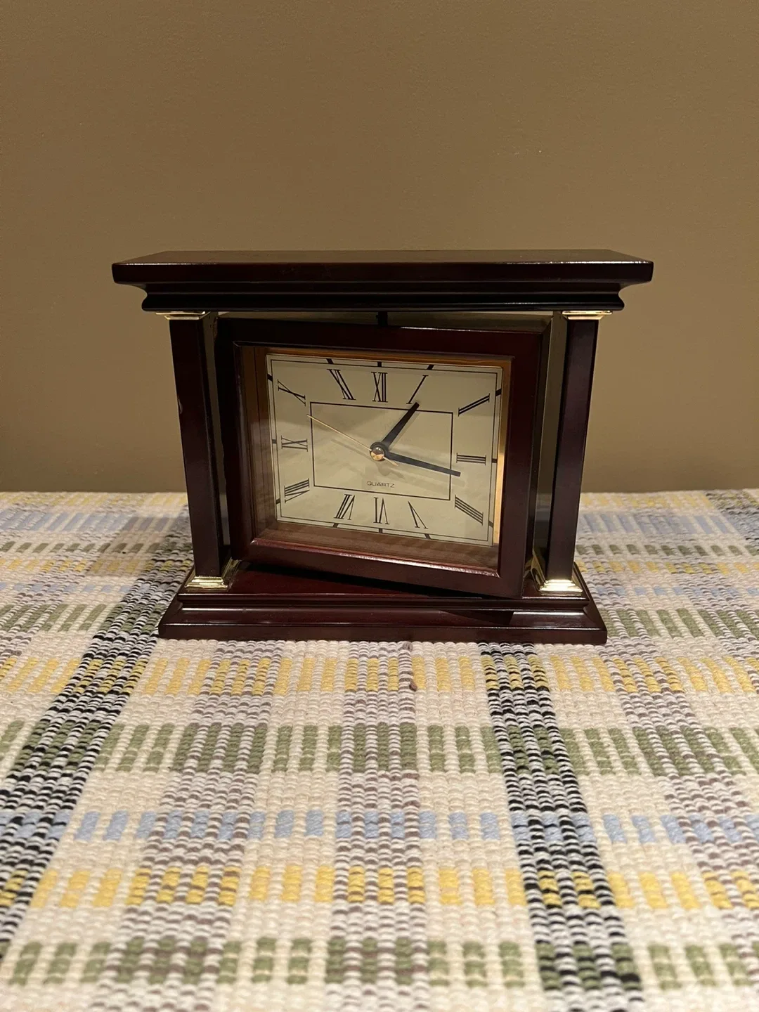 Quartz Table Clock - Dark Wood thumbnail