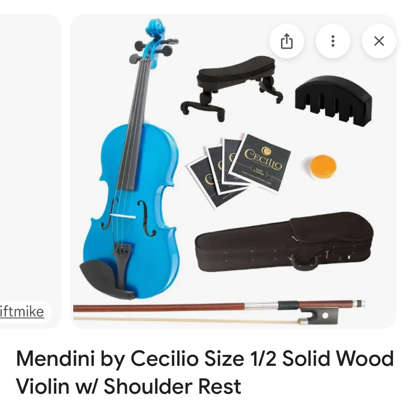 Mendini by Cecilio 1/2 Size Blue Violin - photo 3