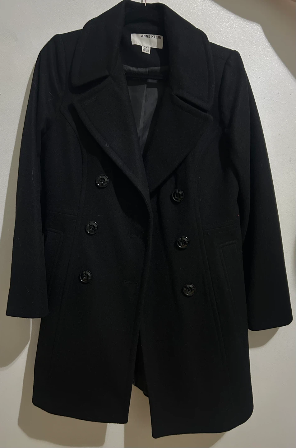 Anne Klein Black Wool Blend Coat - Size XXS