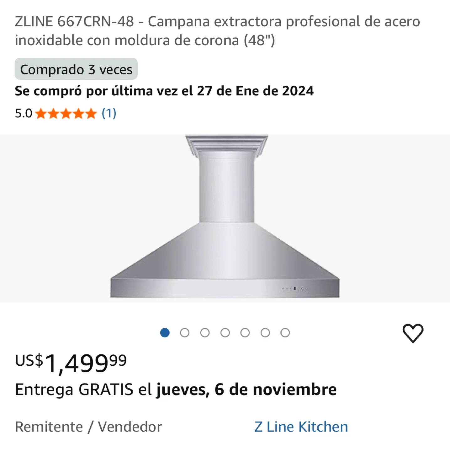 Campana extractora de acero