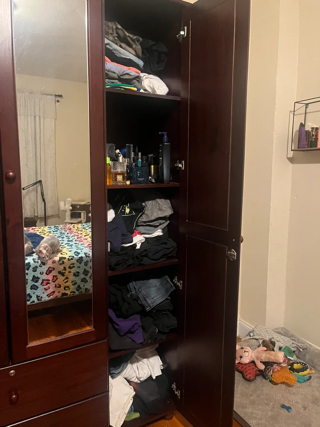 Wooden Armoire with Mirror image indicator(4)