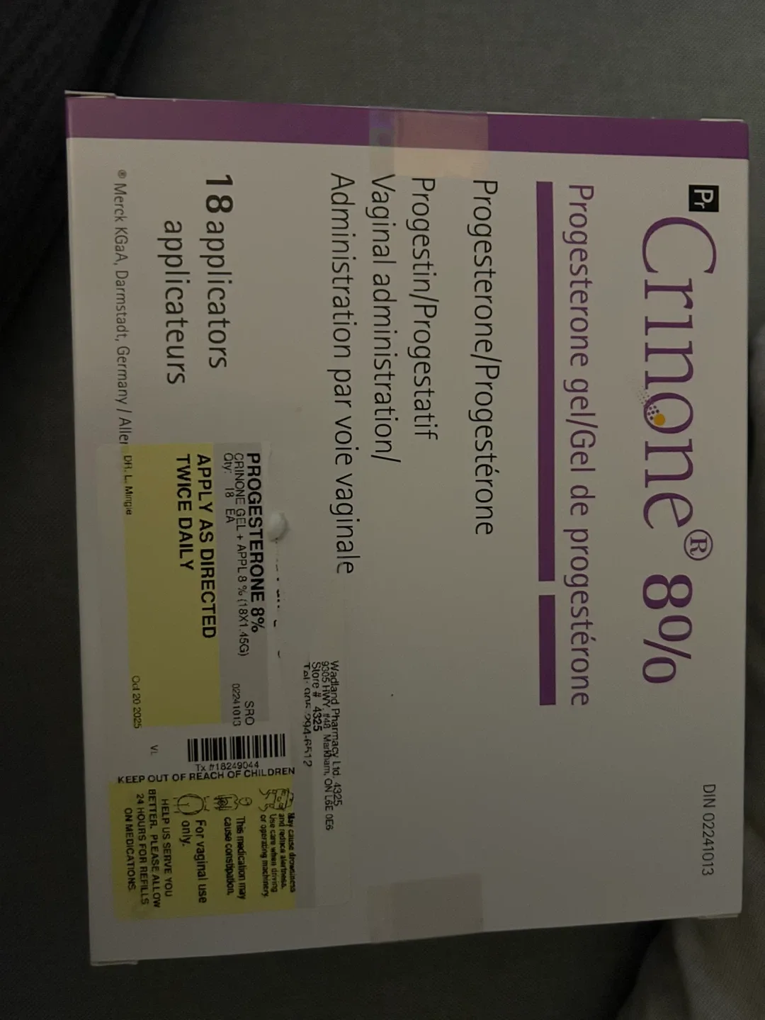 Crinone 8% Progesterone Gel thumbnail