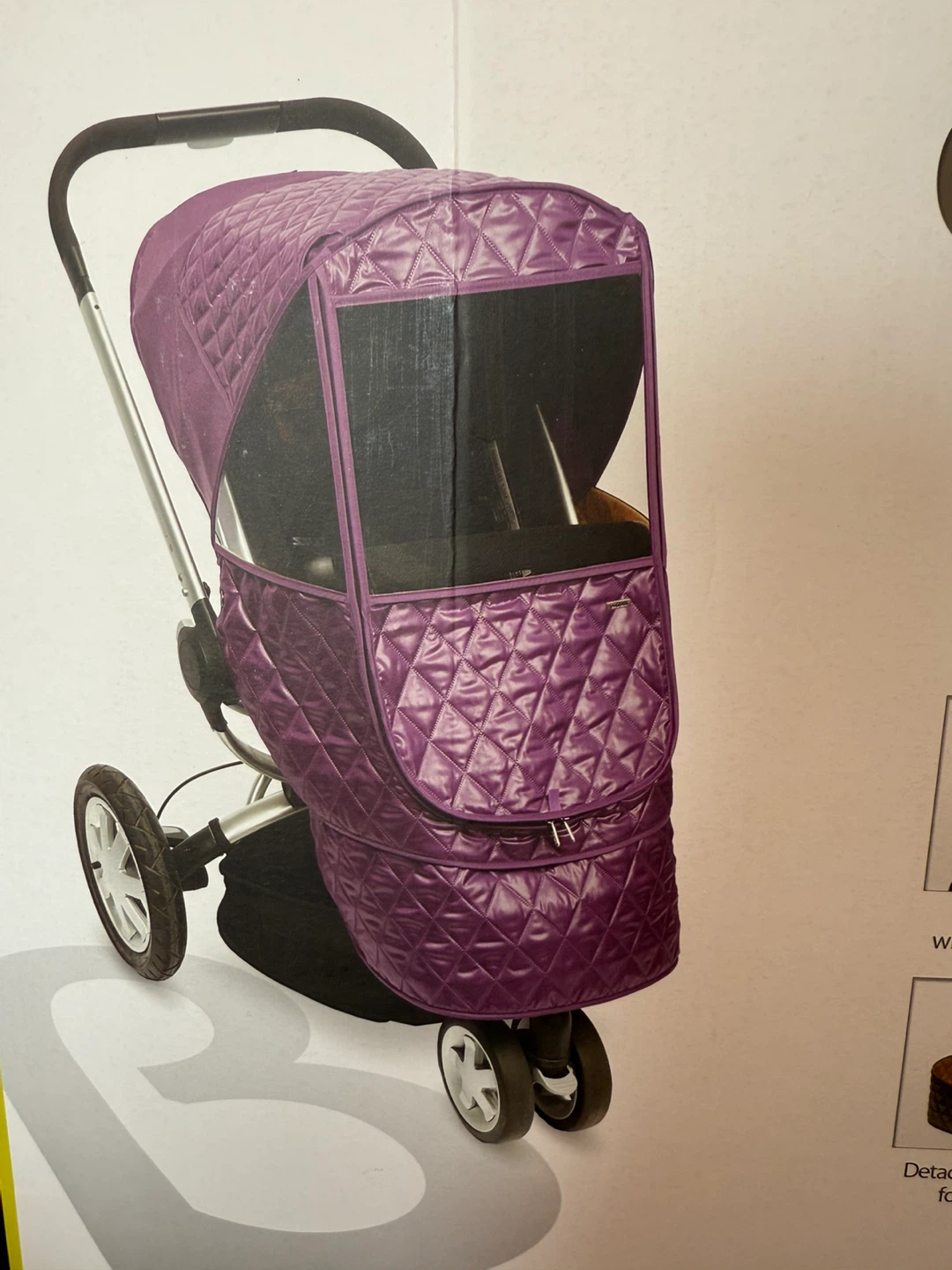 Navy blue Quilted Stroller Weather Shield