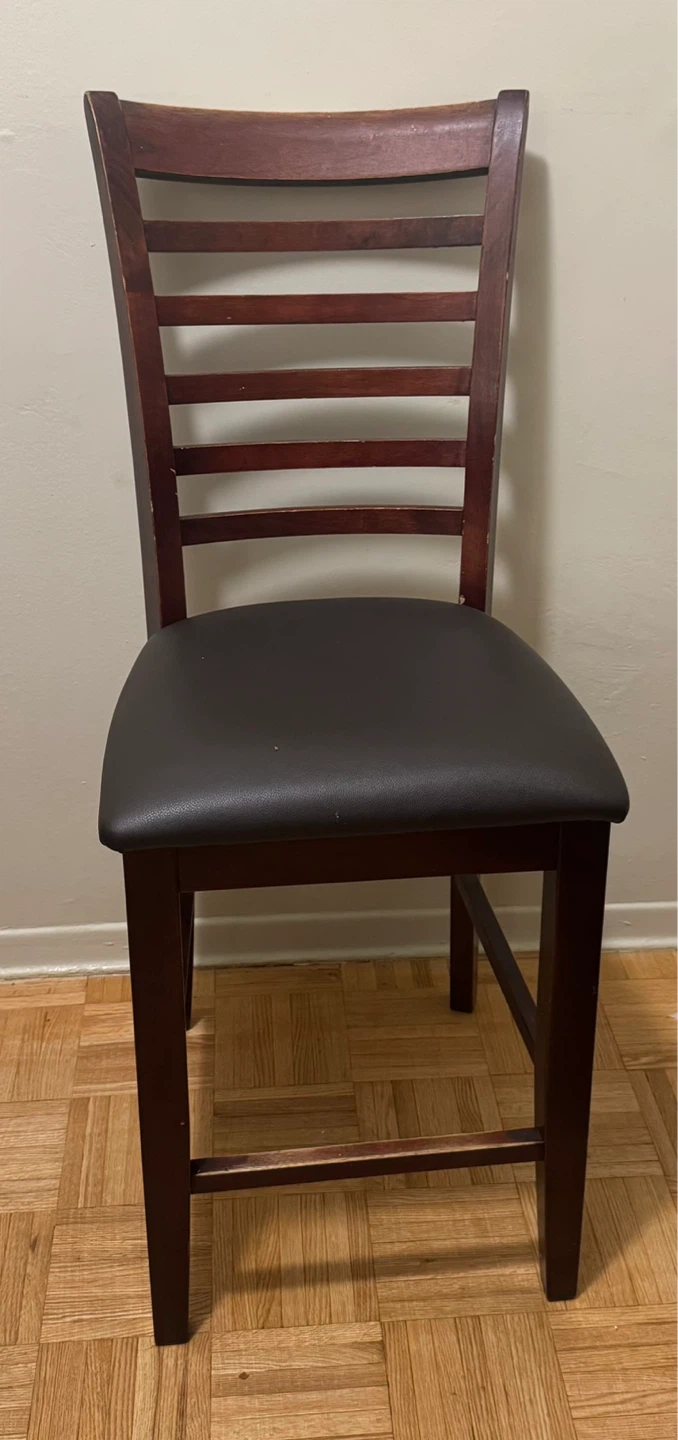 Four Wooden Dining/bar/high Chairs Padded Seat-should go ASAP