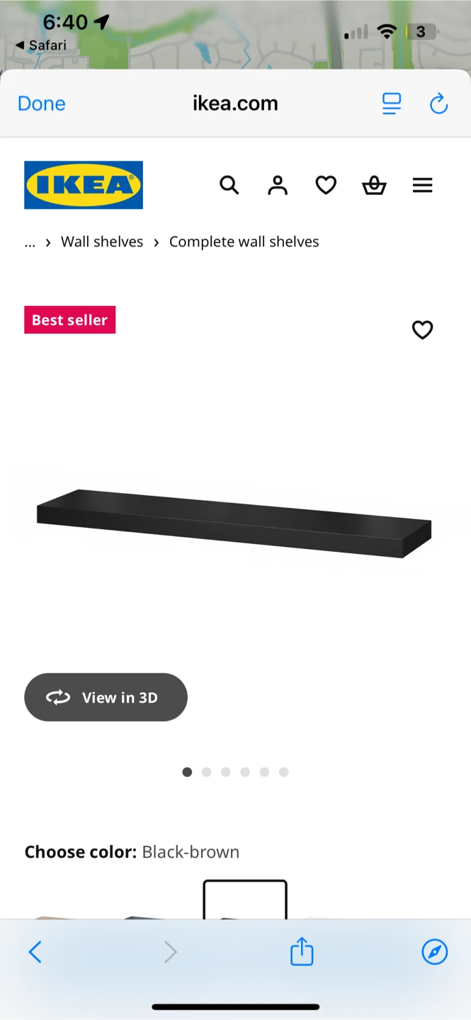 IKEA LACK Wall Shelf - Black-Brown - 43 1/4x10 1/4" - photo 2