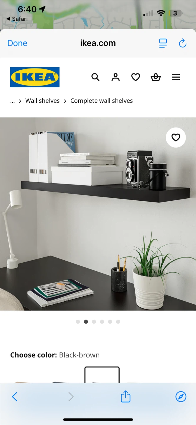 IKEA LACK Wall Shelf - Black-Brown - 43 1/4x10 1/4" - photo 3