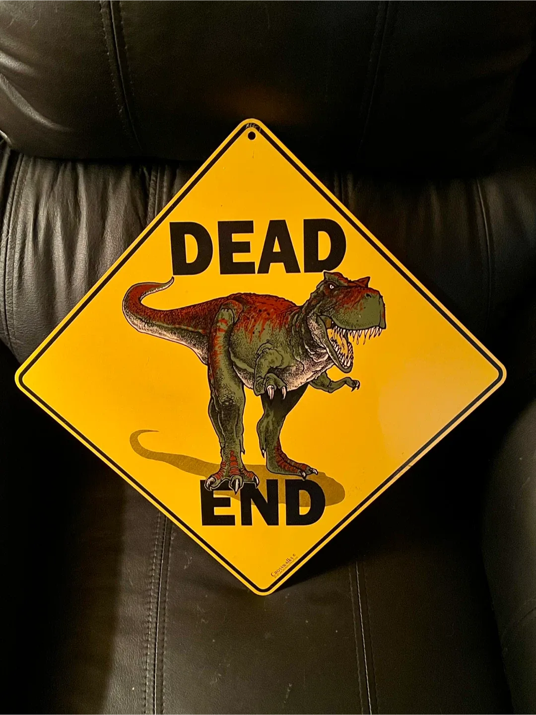 Dead End T Rex Metal Dinosaur Sign 12" x 12" thumbnail