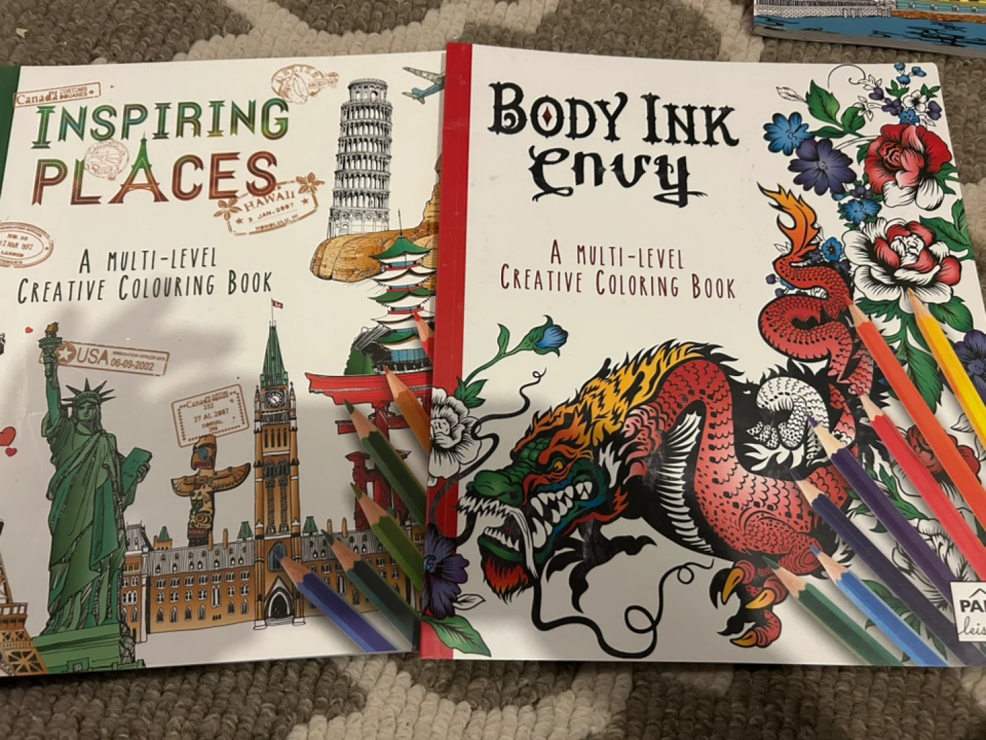 Inspiring Places & Body Ink Envy Colouring Books