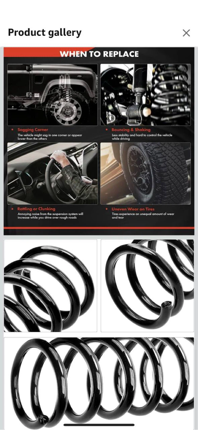 A-Premium Rear Suspension Coil Springs for Toyota Sienna - photo 3
