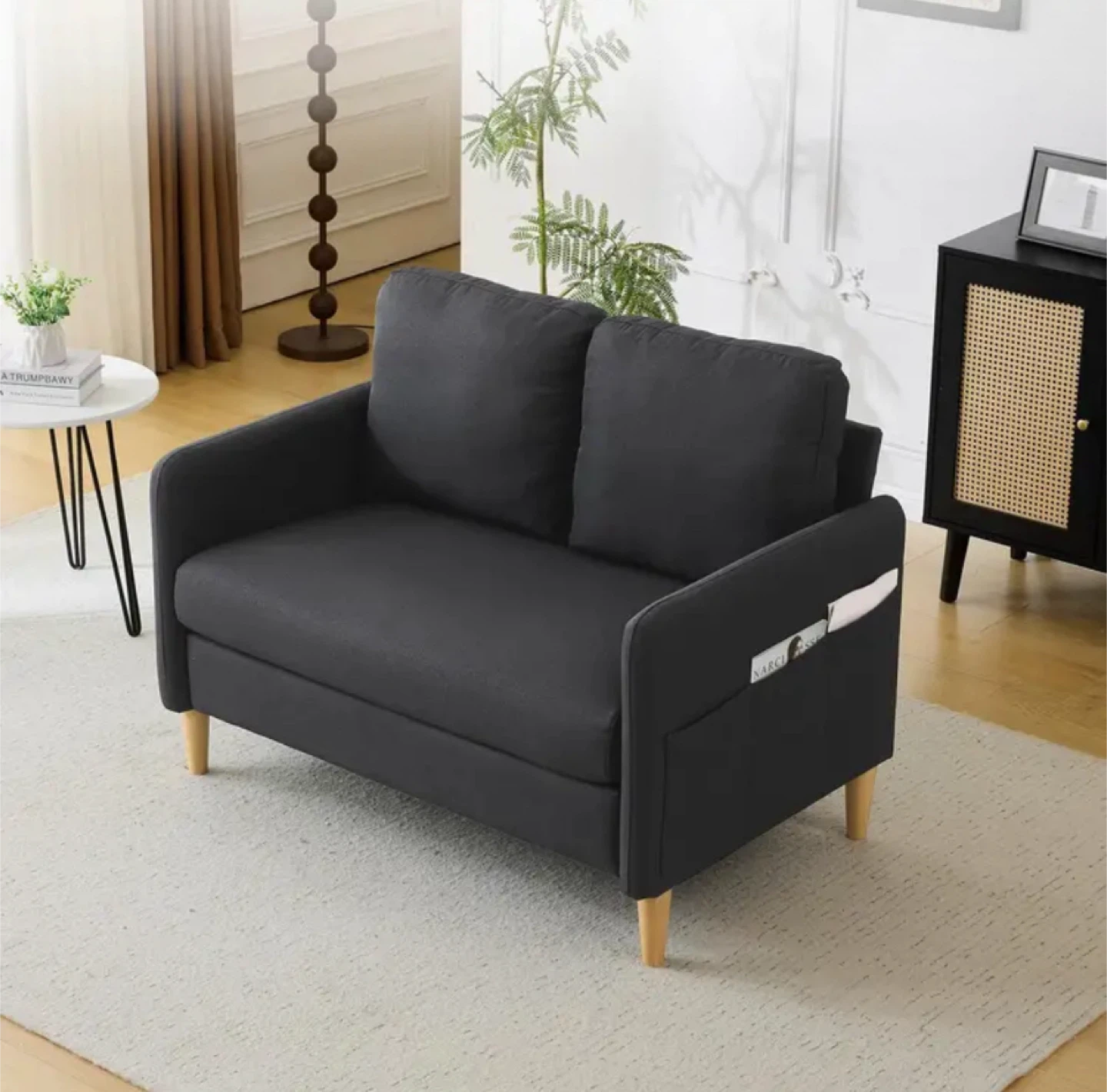 Compact Loveseat Sofa - Black BRAND NEW IN BOX NEVER OPENED - photo 3