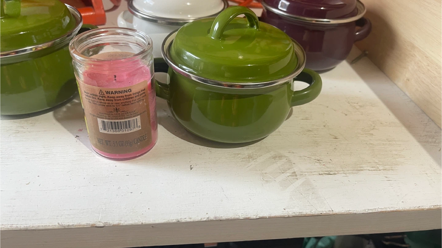 Enamel Mini Casserole Pot - Green - photo 4