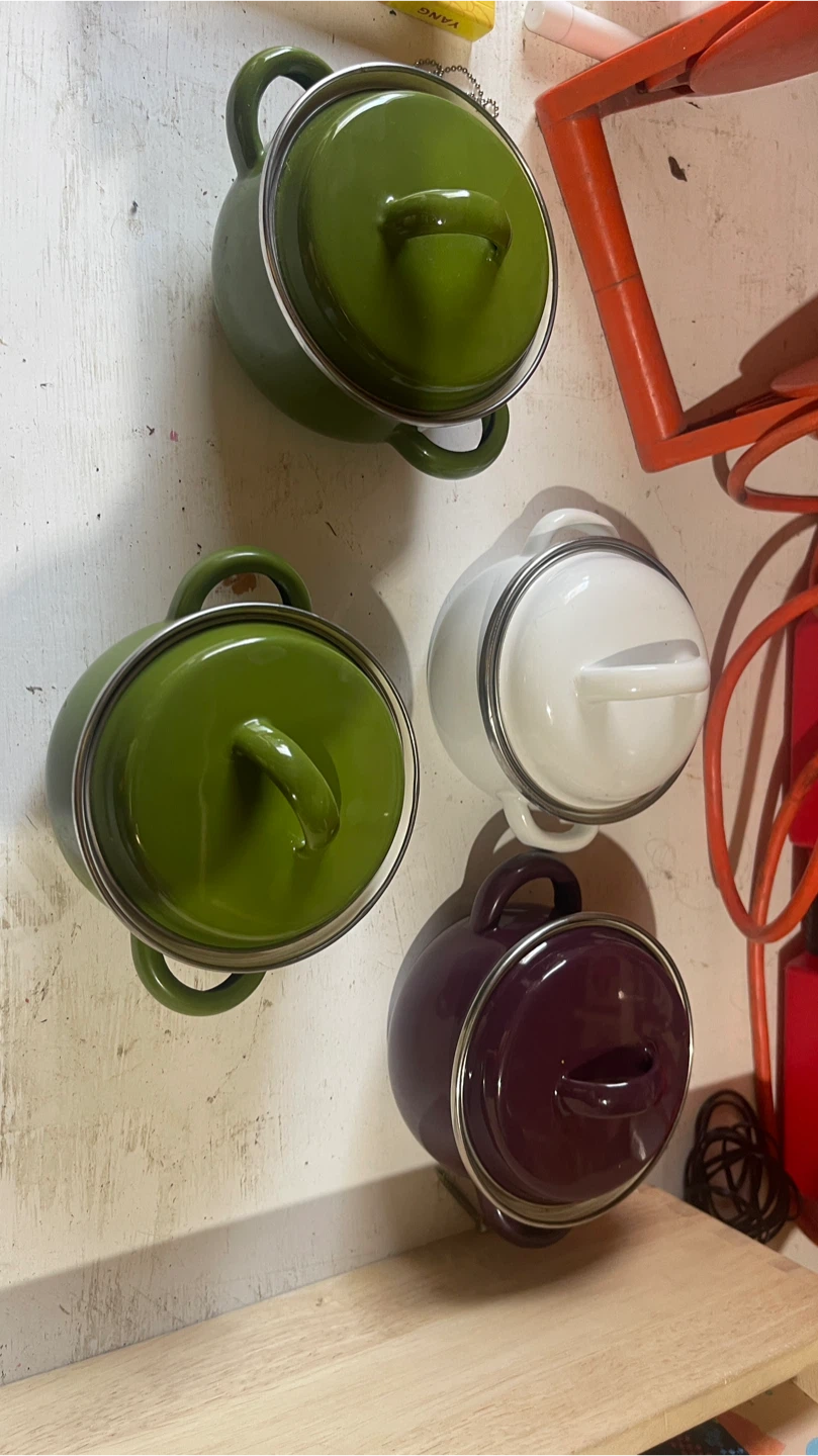 Enamel Mini Casserole Pot - Green