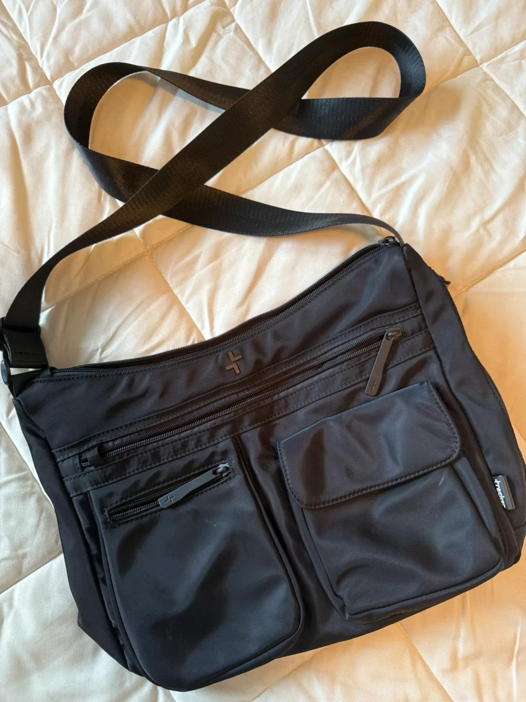 Tracker Black Nylon Crossbody Bag/Purse thumbnail