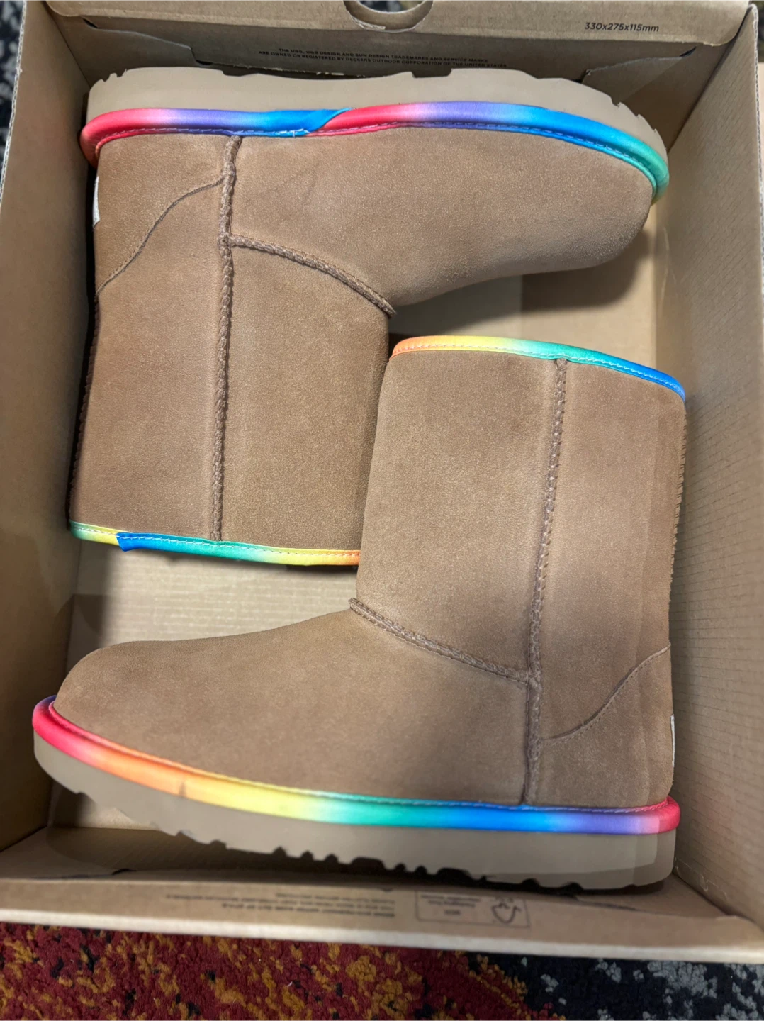 UGG Kids Classic II Rainbow Trim Boots