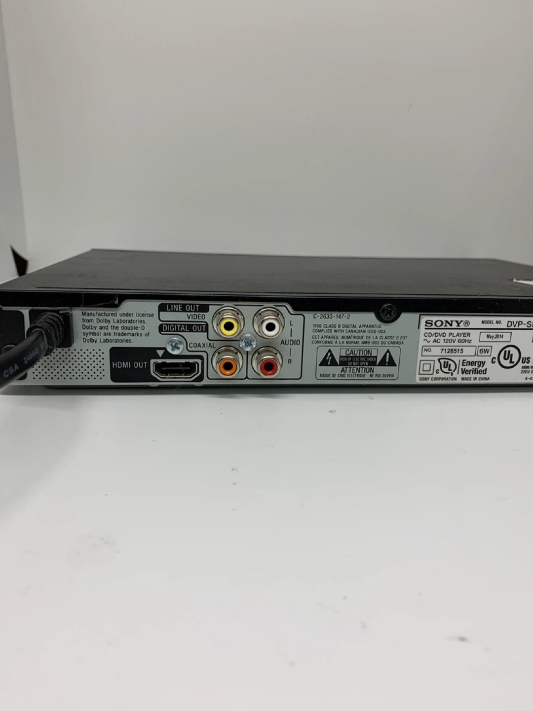 Sony DVP-SR510H DVD/CD Player - photo 3
