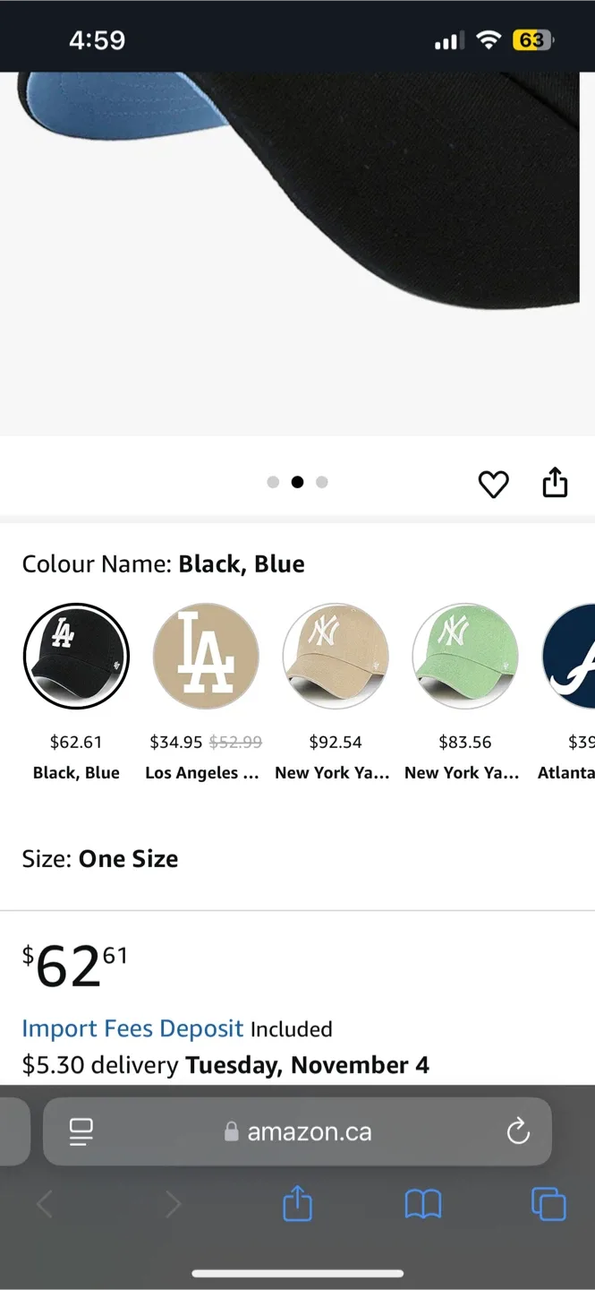 47 Brand LA Dodgers Clean Up Cap - Black/Blue image indicator(3)