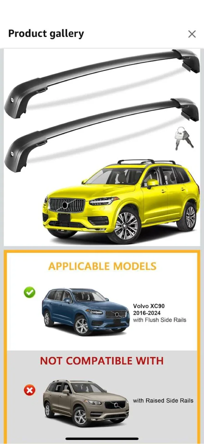 Tuyoung Roof Rack Cross Bars for Volvo XC90 (2016–2025) thumbnail