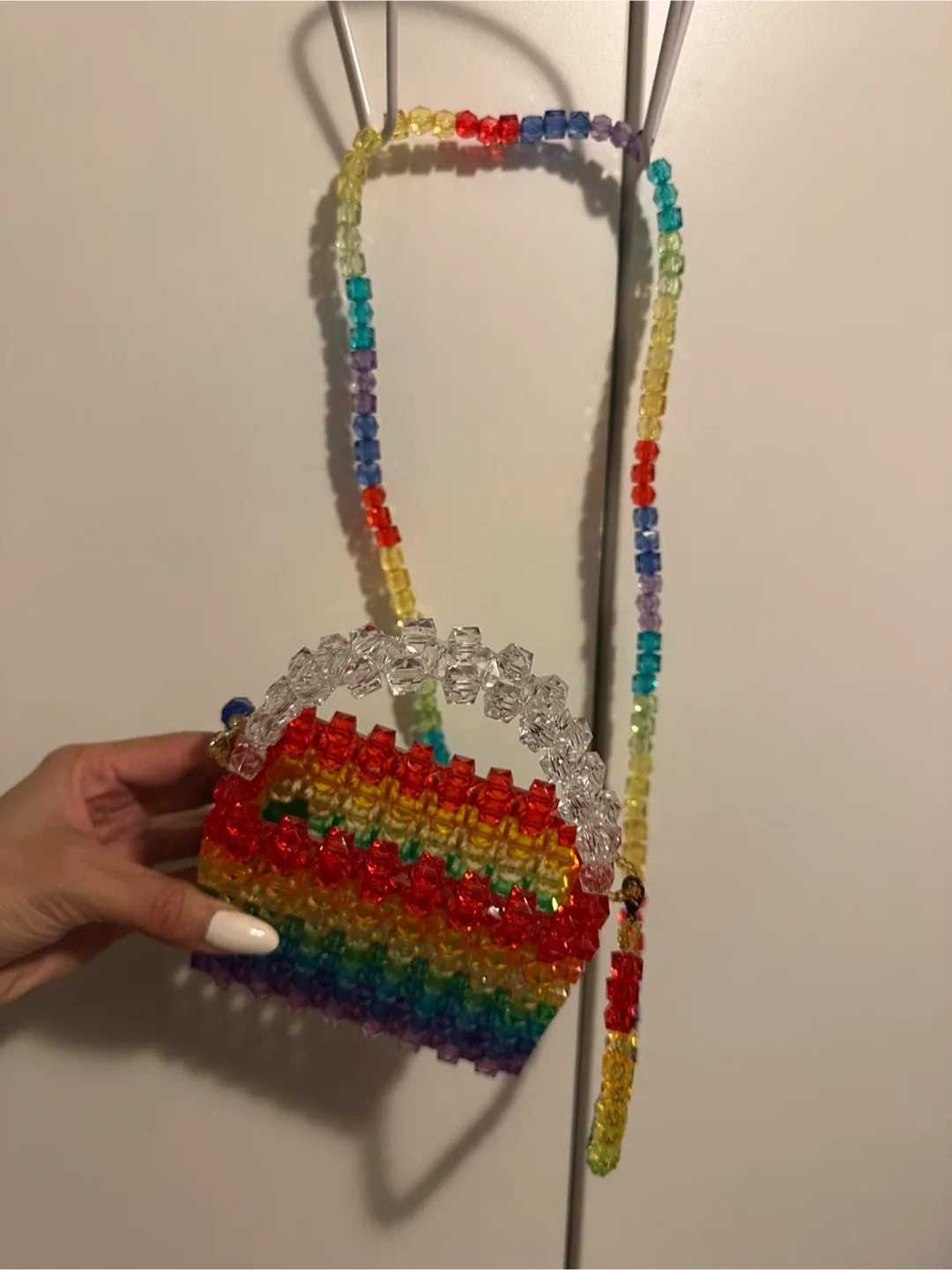$20 Rainbow Beaded Shoulder Bag kids handmade image indicator(3)
