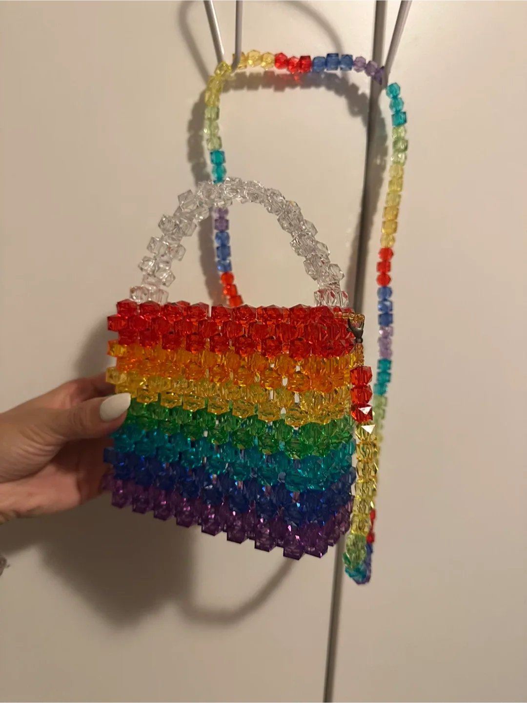 $20 Rainbow Beaded Shoulder Bag kids handmade image indicator(2)