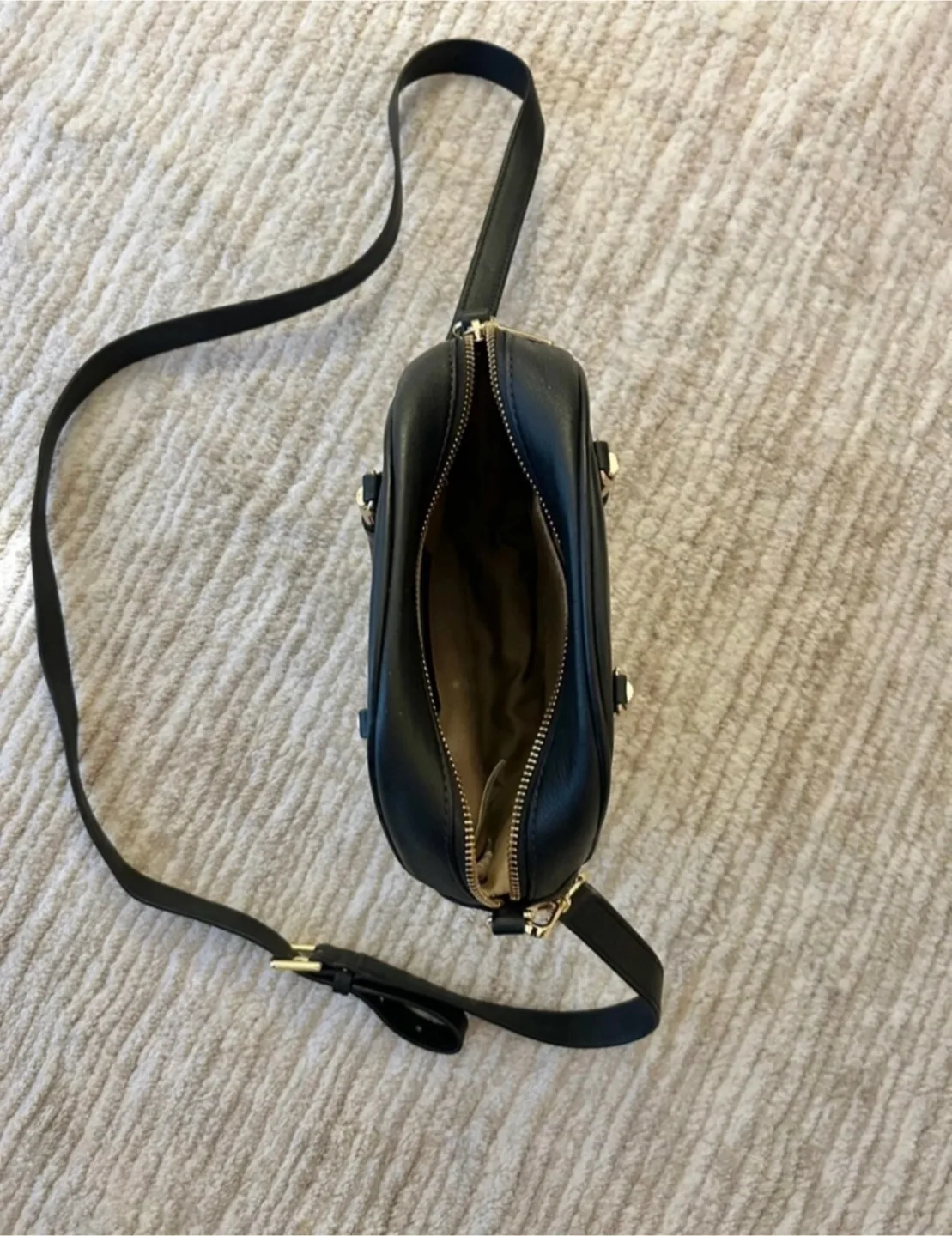 Talbots Round Black Leather Crossbody Bag image indicator(2)