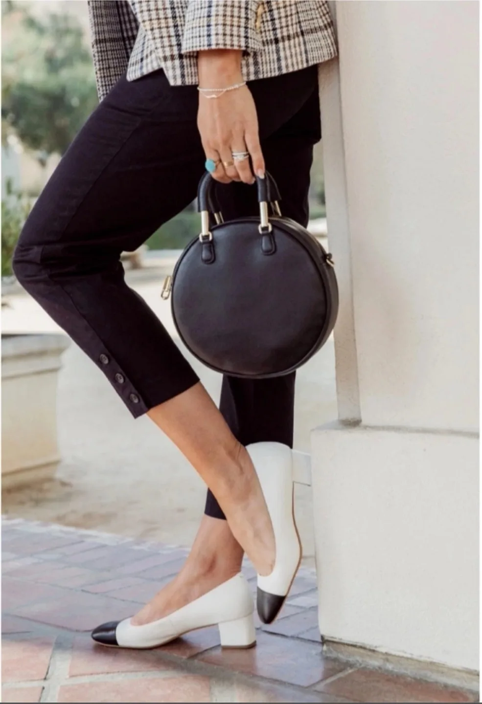 Talbots Round Black Leather Crossbody Bag image indicator(5)