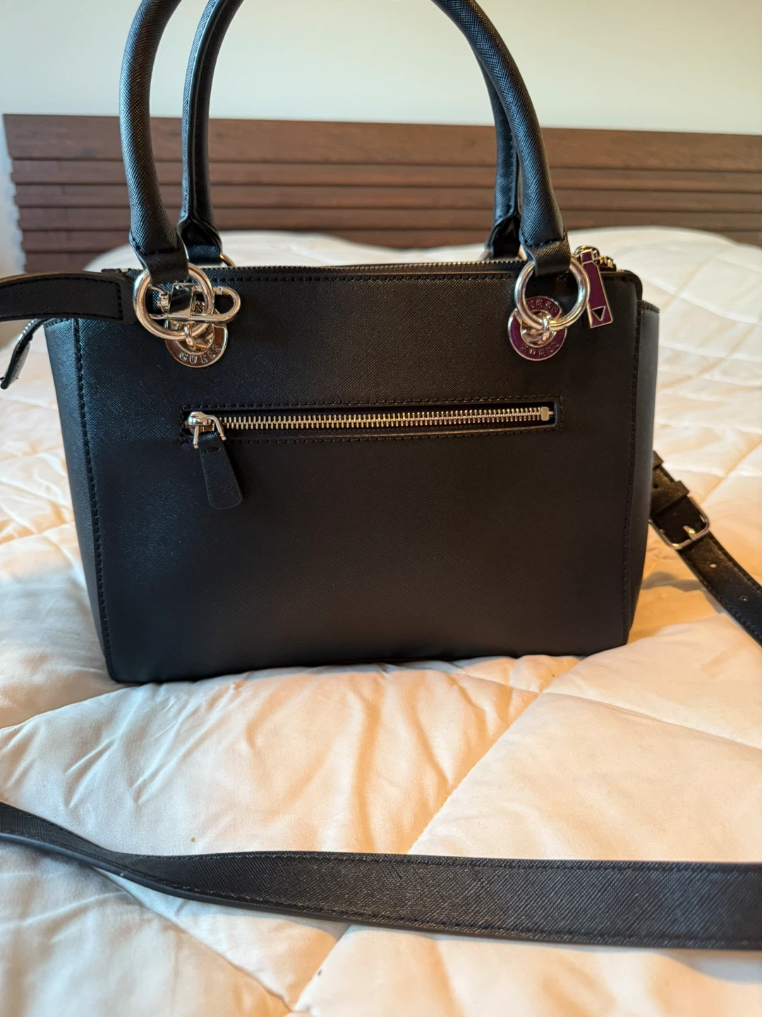 Guess Black Structured Satchel Bag – Top Handle & Crossbody - photo 2