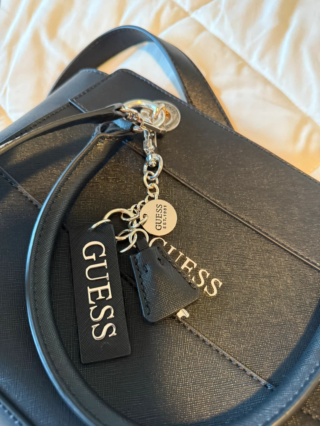 Guess Black Structured Satchel Bag – Top Handle & Crossbody - photo 3