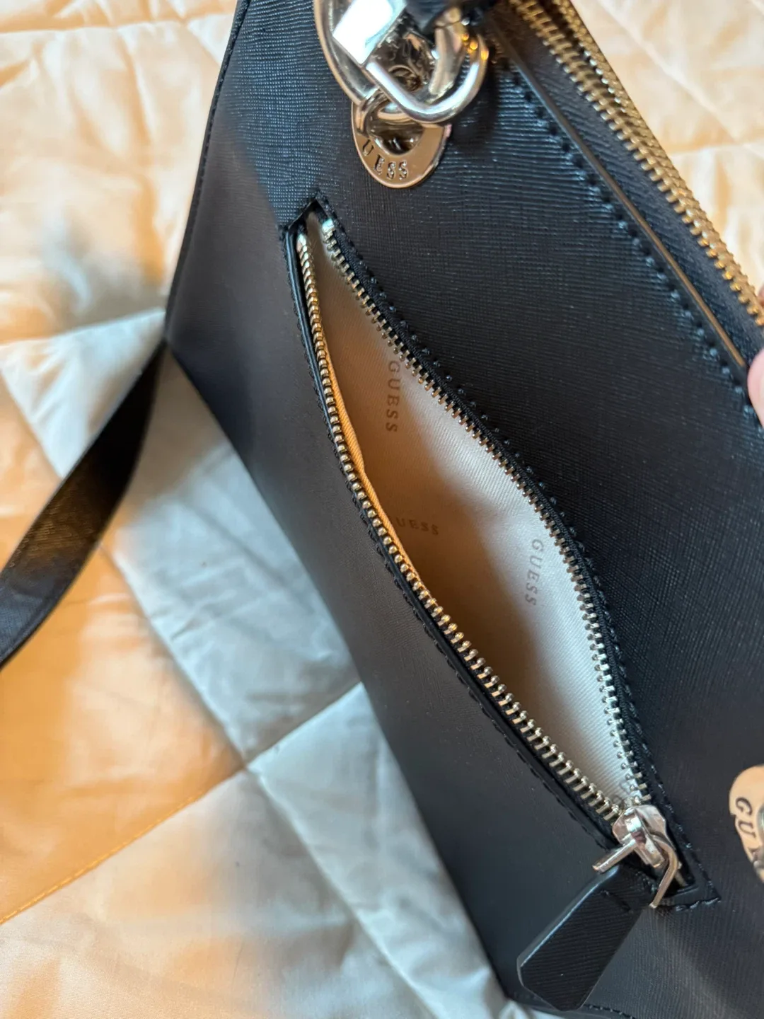 Guess Black Satchel Crossbody Purse image indicator(4)