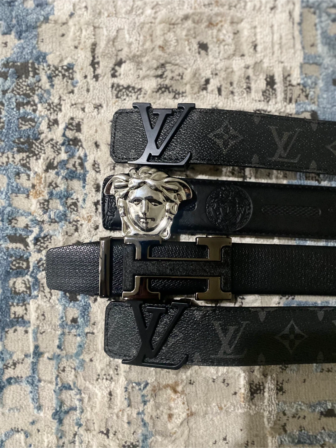 Lv,Hermes, and Versace belts
