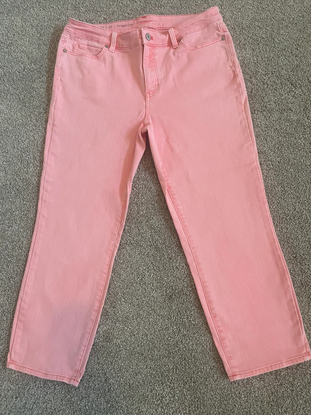 SALE PENDING - REDUCED*** Pink Straight Crop Jeans - Size 12