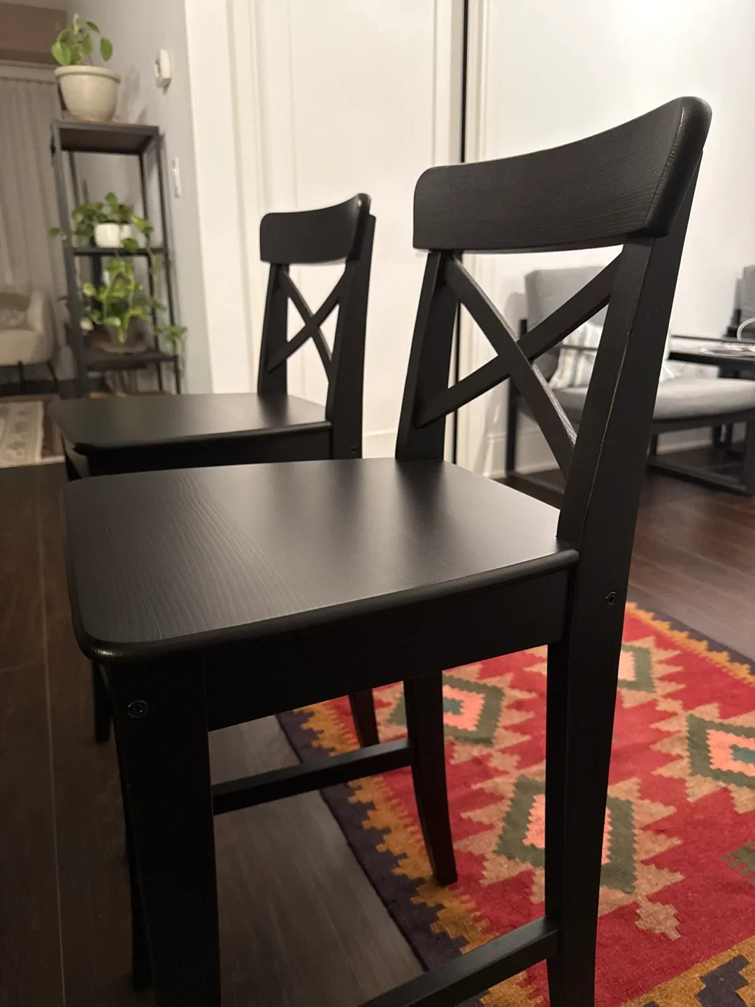 INGOLF Bar stool with backrest, brown-black, 24 3/4 " image indicator(4)