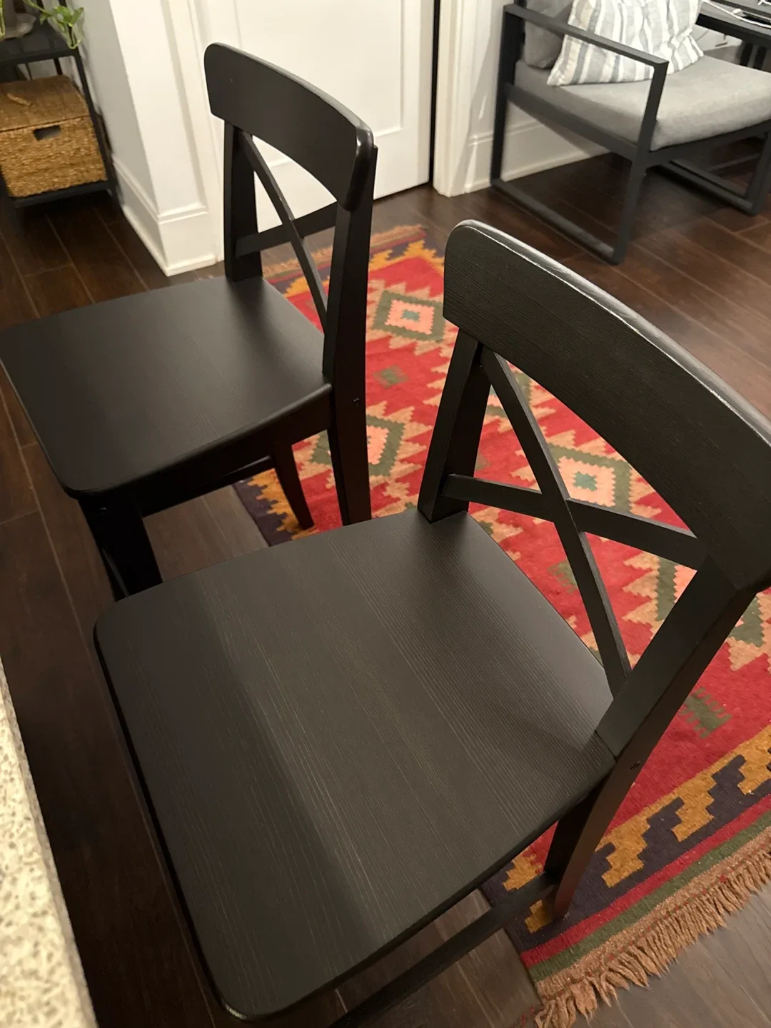 INGOLF Bar stool with backrest, brown-black, 24 3/4 " image indicator(5)