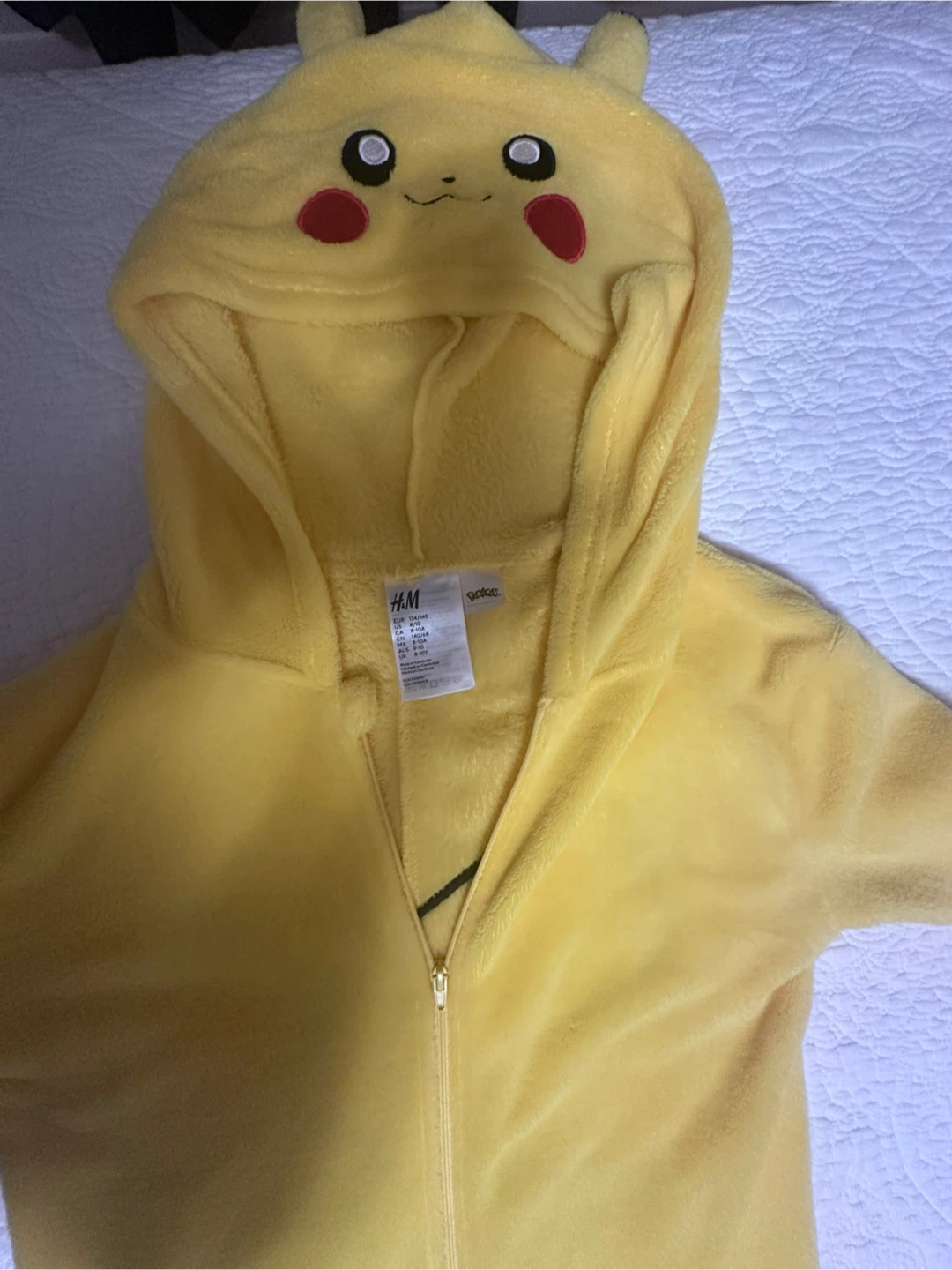 Pikachu onsie costume size 8-10 years