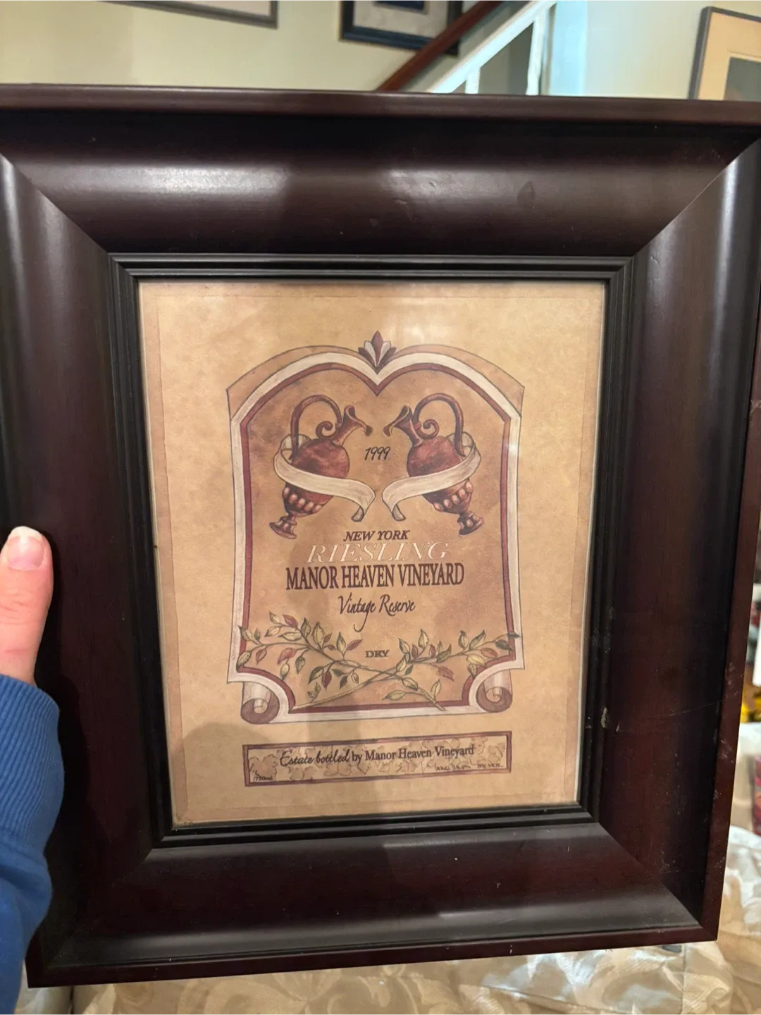 Framed Print, Vineyard themed