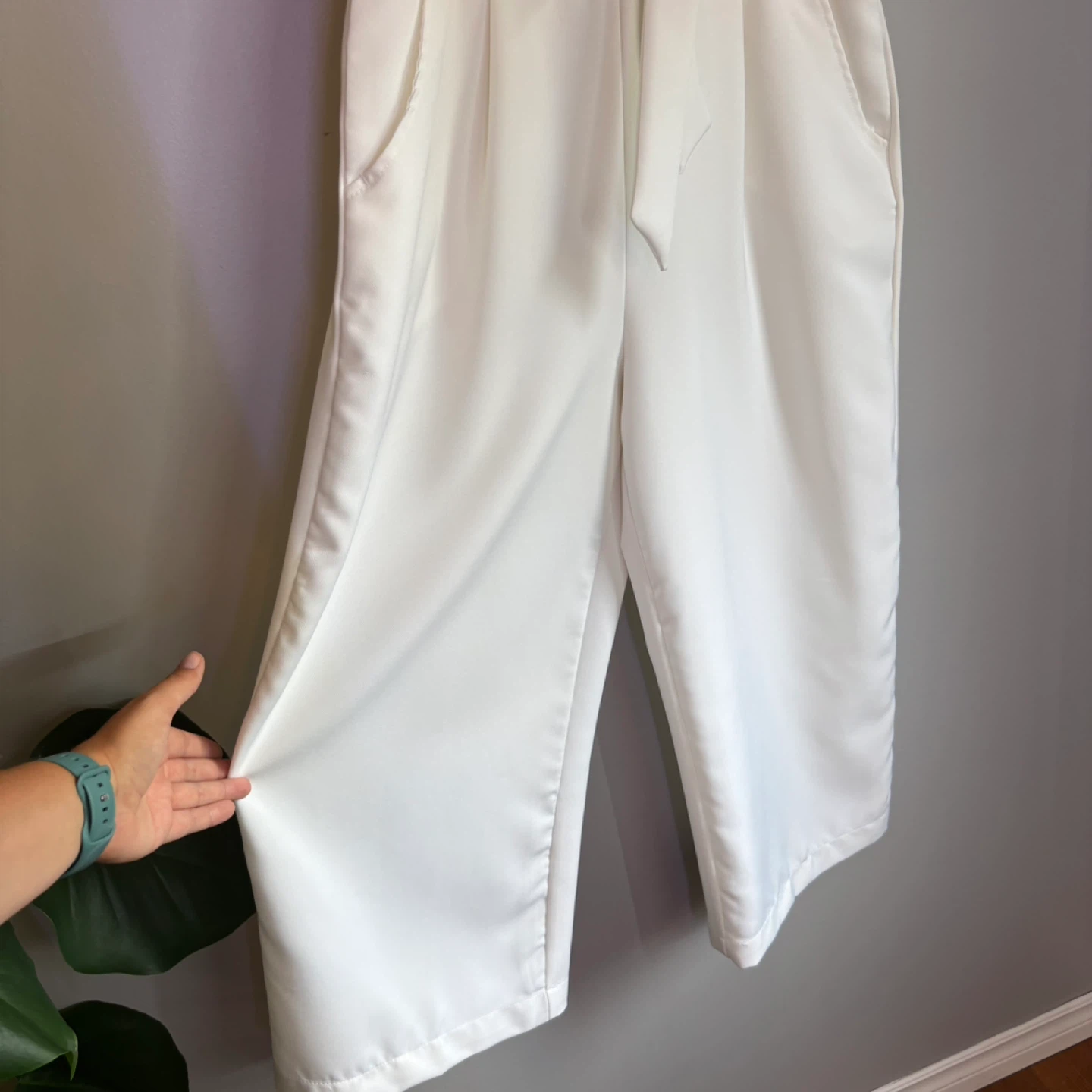 Urban Heritage Wide Leg Capri Tie Waist Flowy Trousers Size M - photo 3