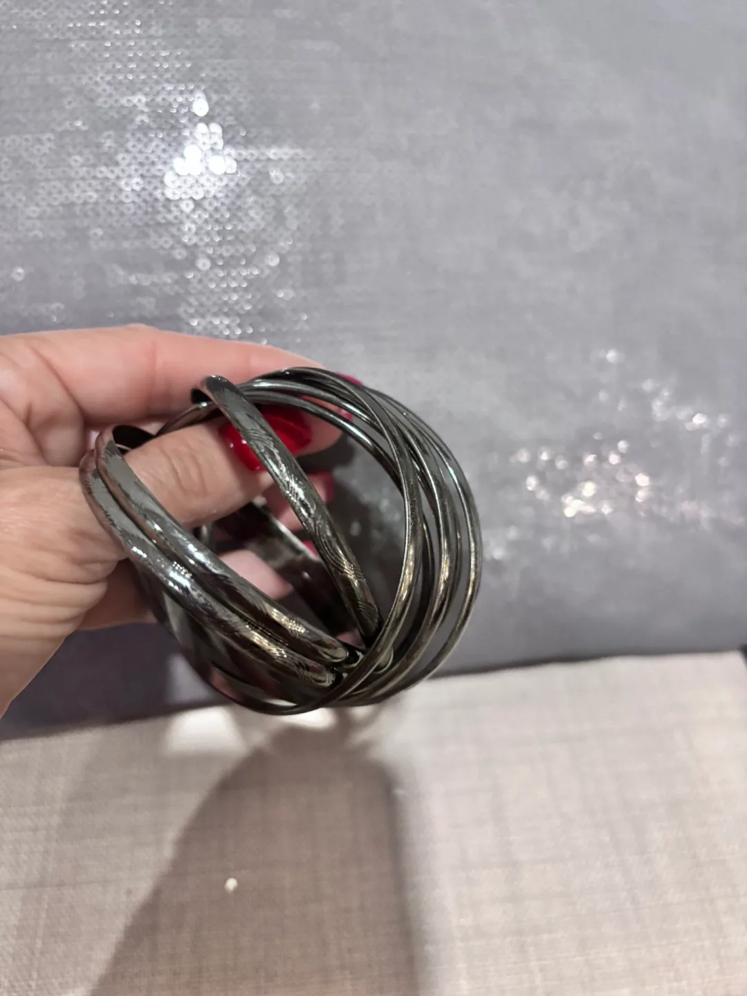 Silver Tone Bangle Bracelets image indicator(4)