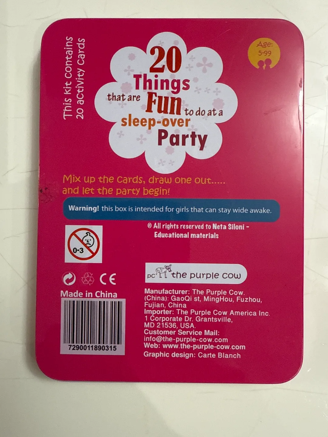 The Purple Cow 20 Things Fun Sleepover Party Cards image indicator(2)