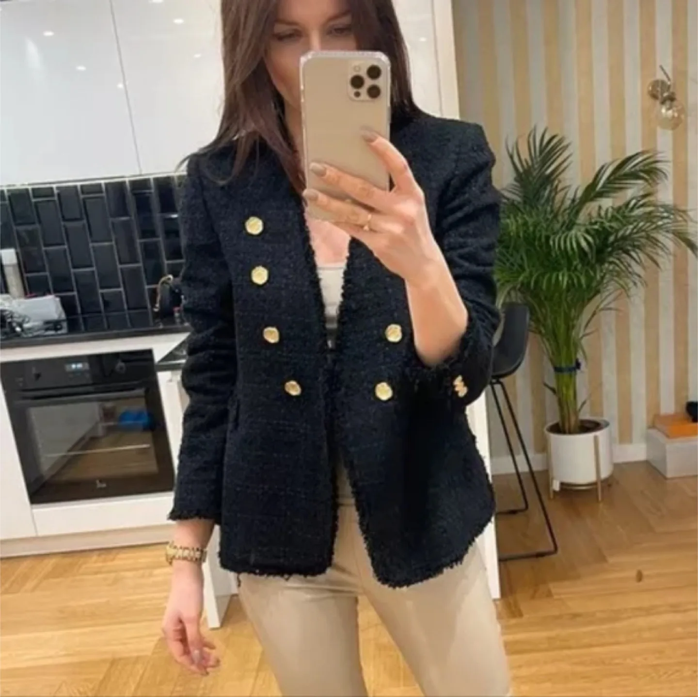 ZARA Black Tweed Blazer - Brand New! image indicator(6)