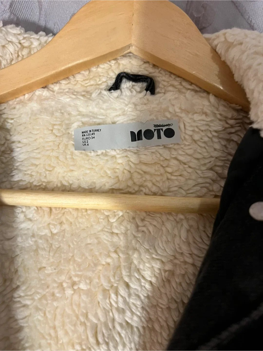 Topshop Sherpa denim jacket image indicator(2)