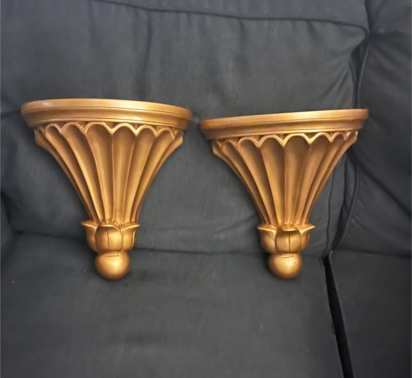 Gold Decorative Wall Shelf - Set of 2
