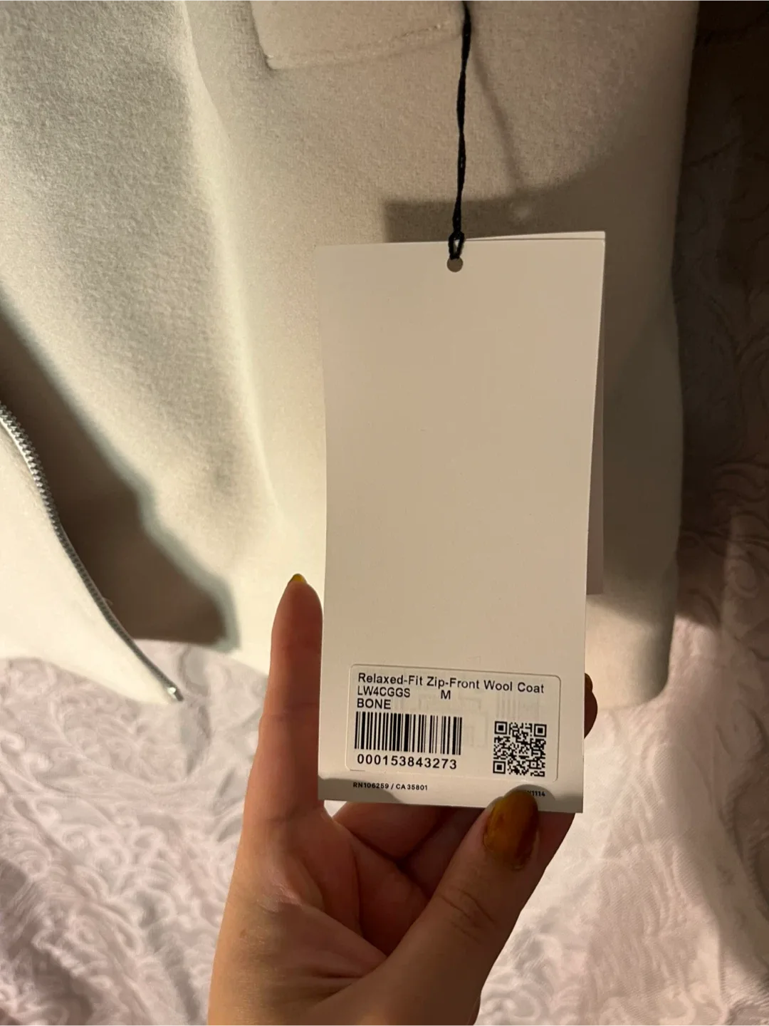 Lululemon Relaxed-Fit Zip-Front Wool Coat - Bone, Size M image indicator(3)