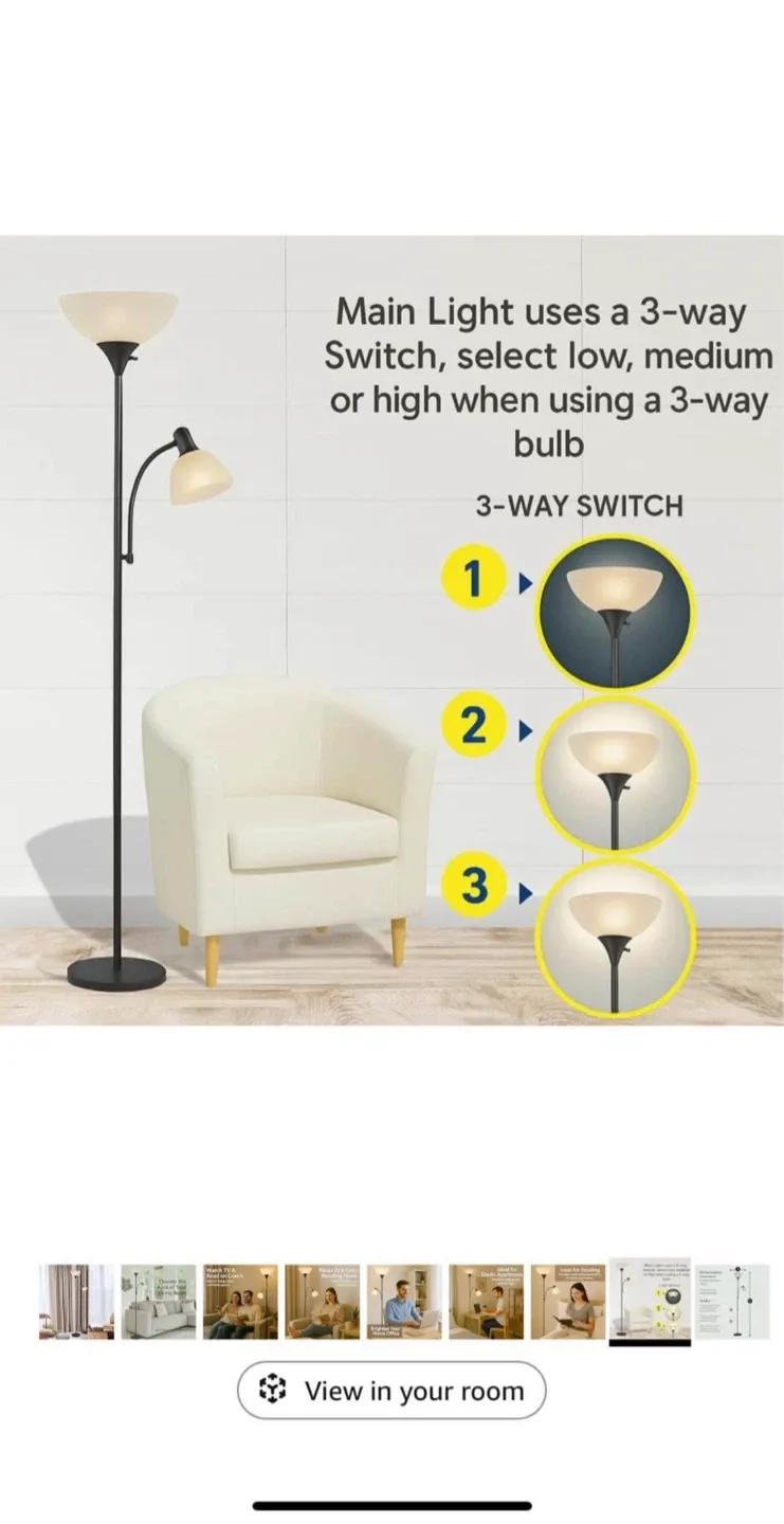Floor Lamp with Reading Light - 72 inches image indicator(2)