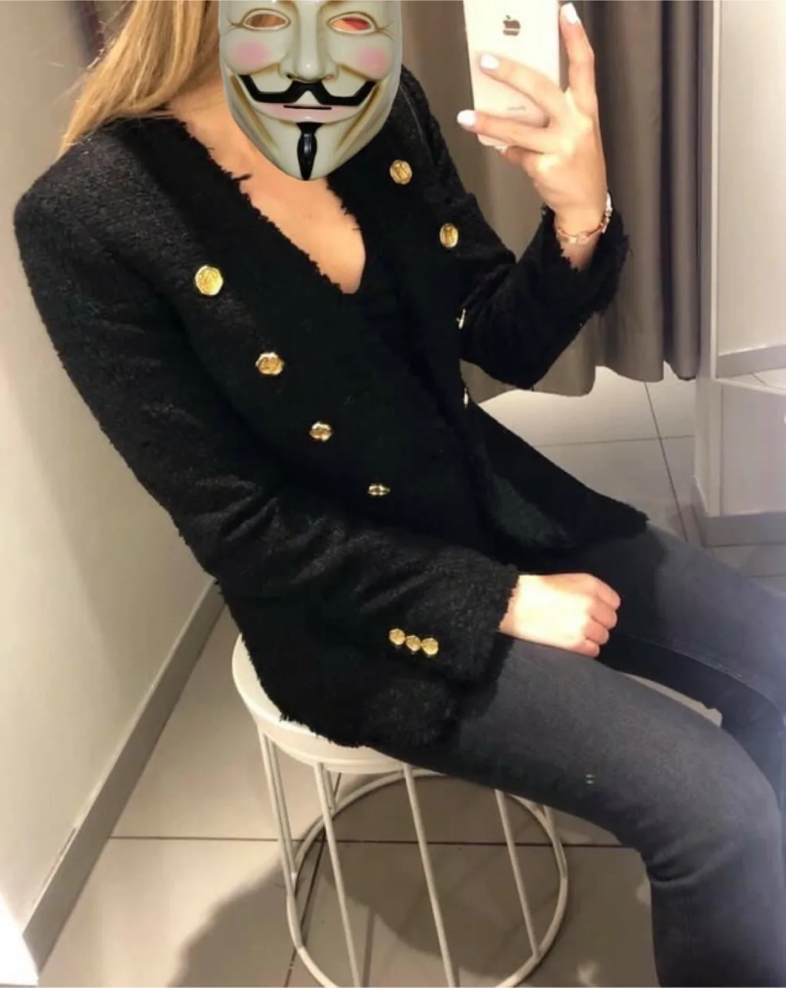 ZARA Black Tweed Blazer - Brand New! image indicator(8)