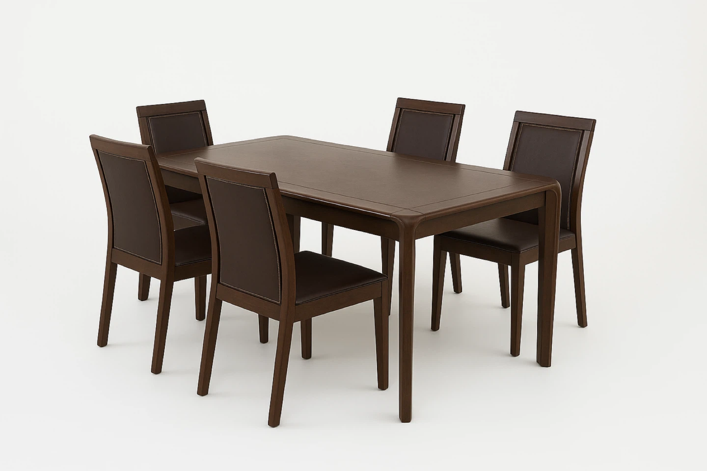 Dining Table with 4Chairs - Brown