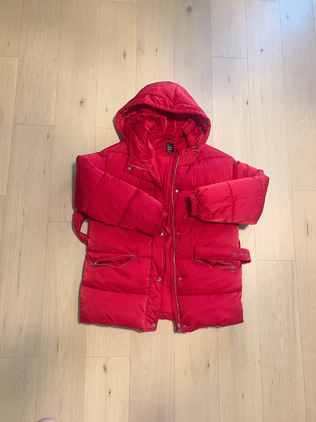 Zara TRF Outerwear Red Puffer Jacket - Size S - photo 2