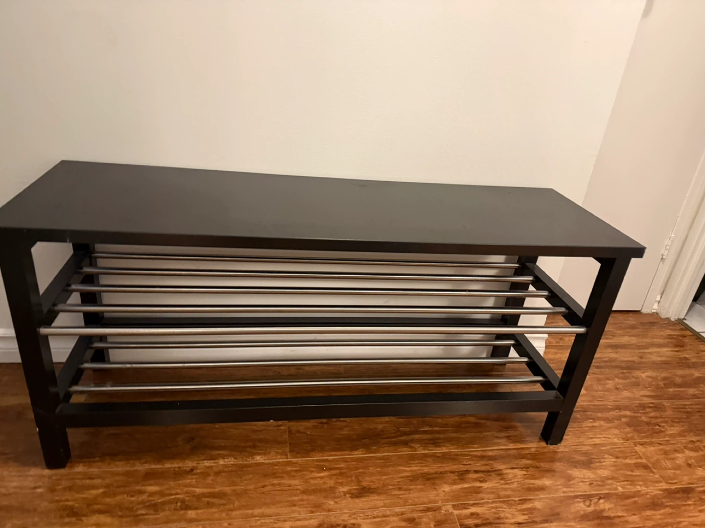 Black Shoe Rack Bench - photo 2