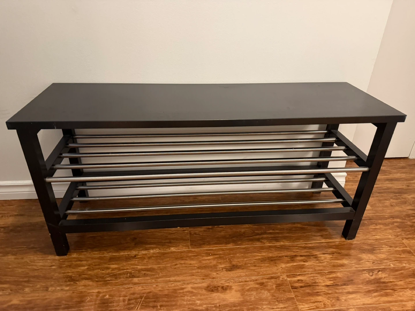 Black Shoe Rack Bench