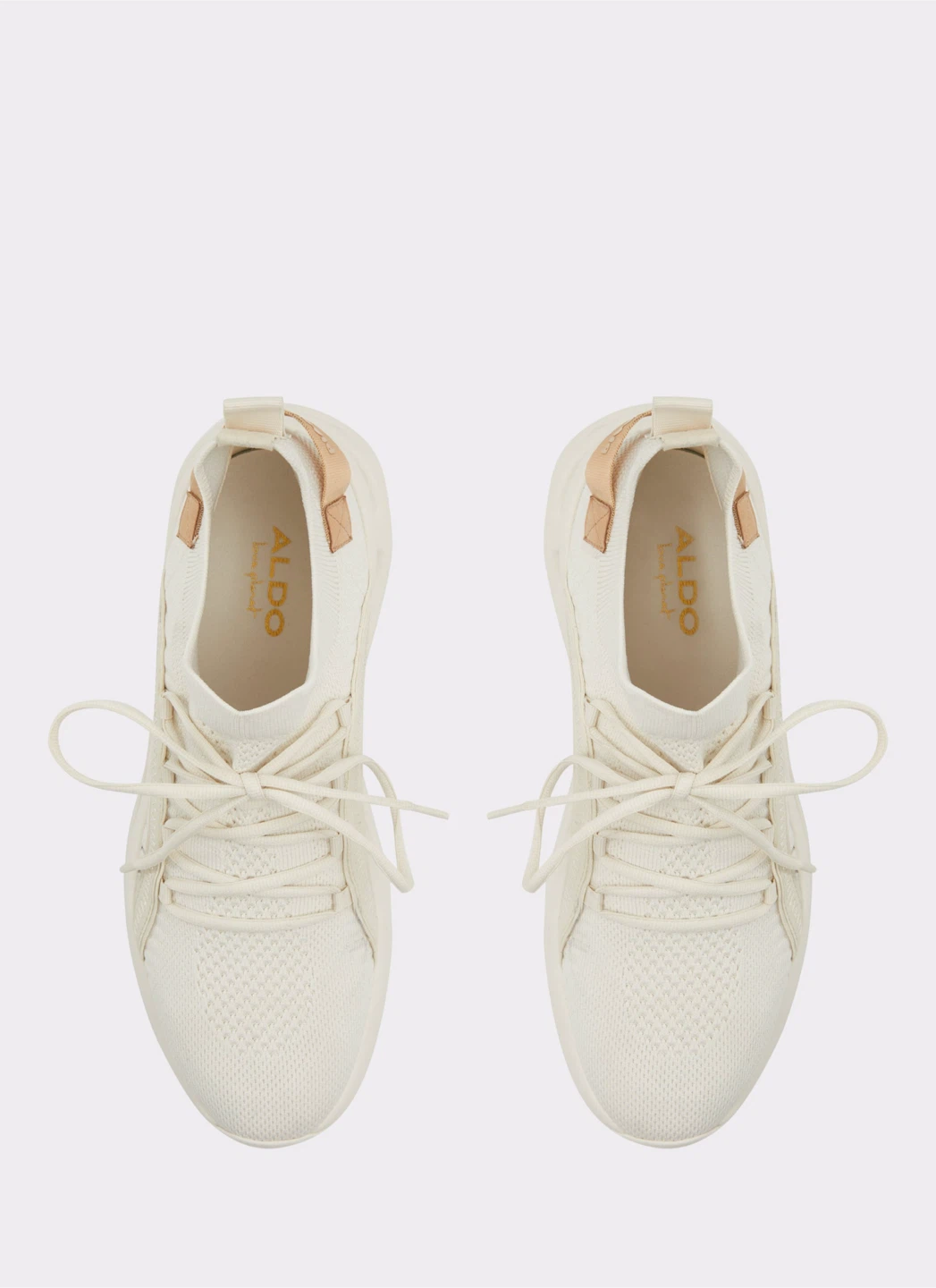Aldo MX WALK Cream Knit Sneakers
