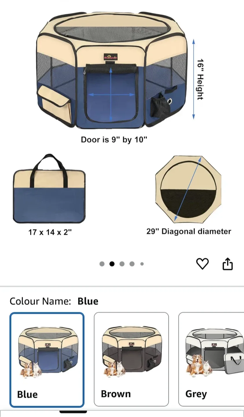 Aivituvin Small Blue Pet Playpen - NEW image indicator(2)