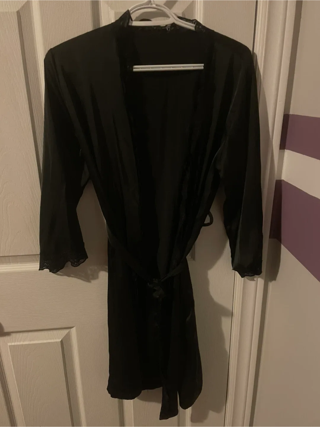Black Lace Trim Robe (robe only) image indicator(3)